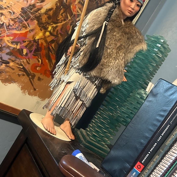 Porcelain doll antique rabbit hide real leather - Picture 4 of 9